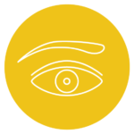 pictogramme représentant un oeil sur fond jaune