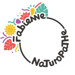 Logo Fabienne Naturopathe, fleurs, feuilles, couleurs
